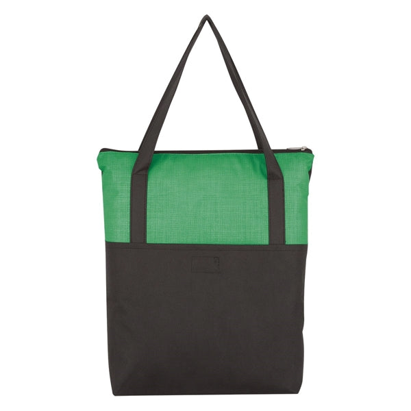Crosshatch Non-Woven Zippered Tote Bag