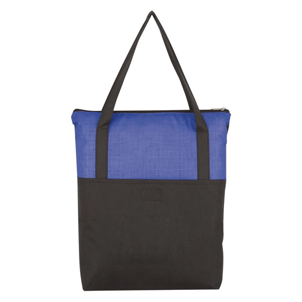 Crosshatch Non-Woven Zippered Tote Bag