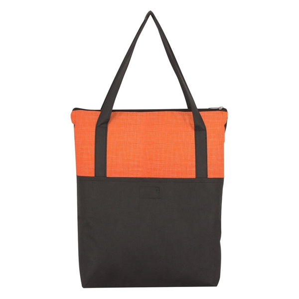 Crosshatch Non-Woven Zippered Tote Bag