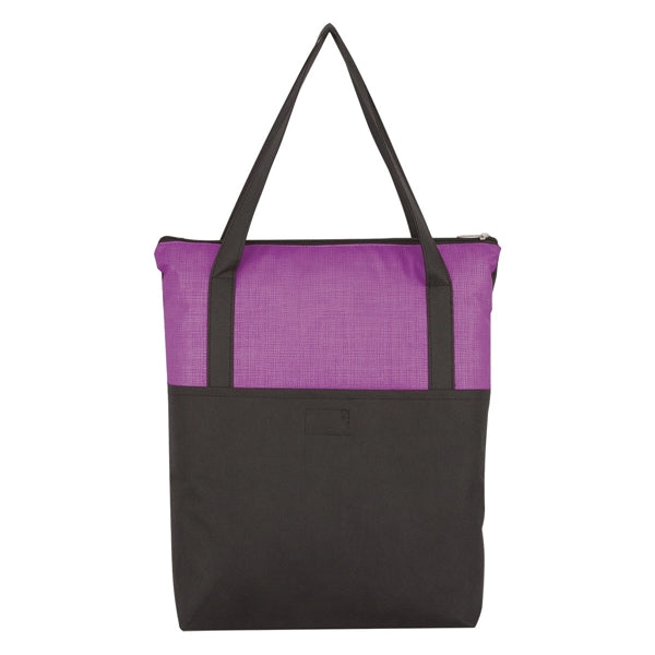 Crosshatch Non-Woven Zippered Tote Bag