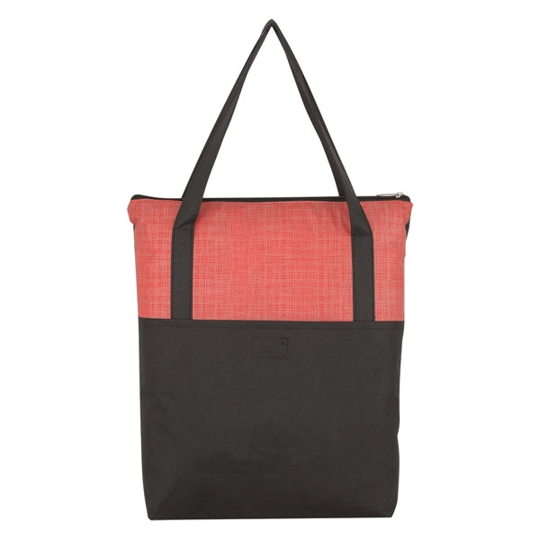Crosshatch Non-Woven Zippered Tote Bag