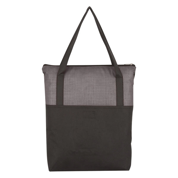 Crosshatch Non-Woven Zippered Tote Bag