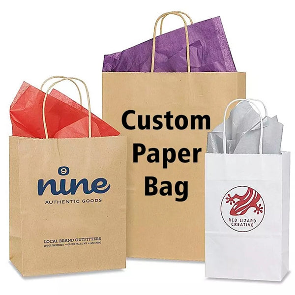 Kraft Paper Party Favor Gift Bags With Handle