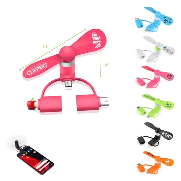 3-in-1 Mini USB Phone fan