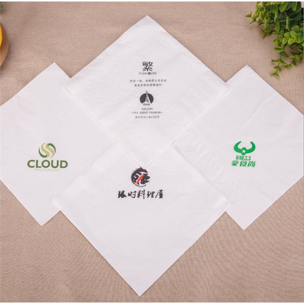 4.5" x 4.5" White 1 Ply Advertising Napkin (Free shipping)