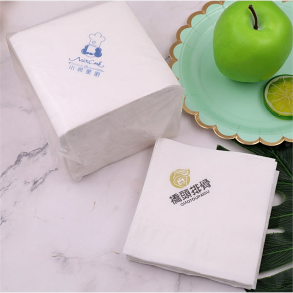 4.5" x 4.5" White 1 Ply Advertising Napkin (Free shipping)