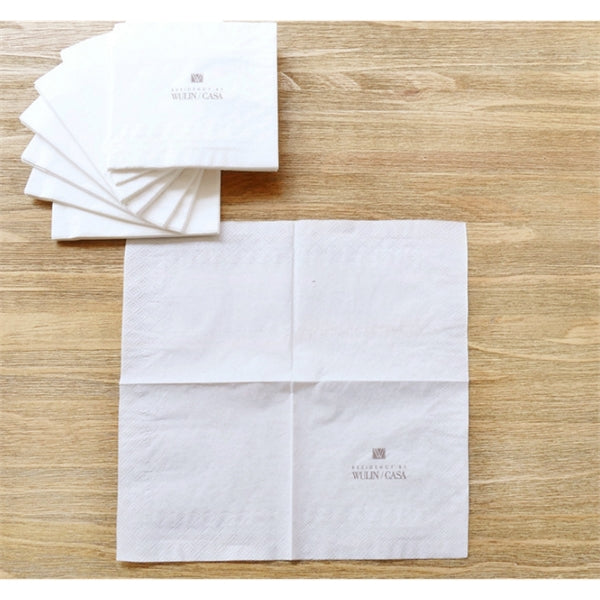 4.5" x 4.5" White 2 Ply Advertising Napkin (Free shipping)