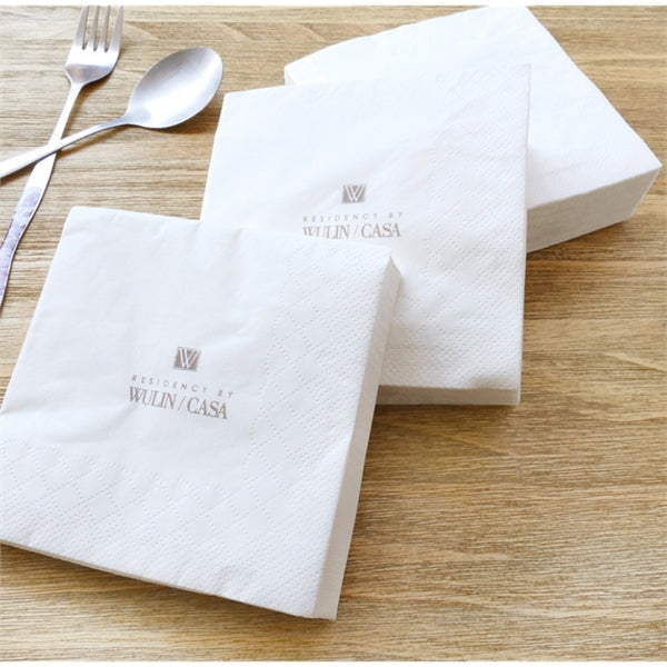 4.5" x 4.5" White 2 Ply Advertising Napkin (Free shipping)