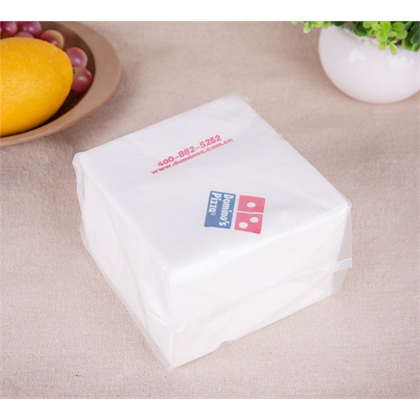 4.5" x 4.5" White 2 Ply Advertising Napkin (Free shipping)