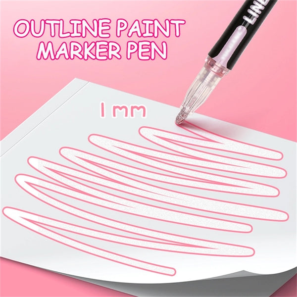 Shiny Double Line Contour Pen Color Marker