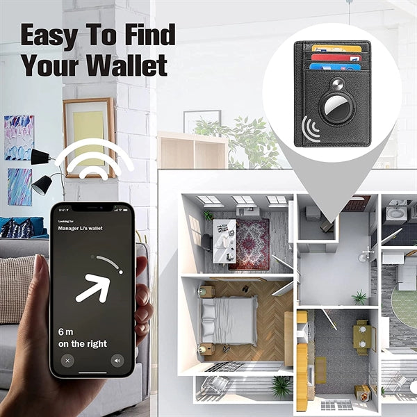 RFID Wallet + Keychain w/ Apple Tracker Holder