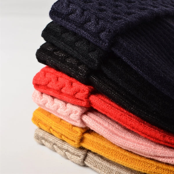 Winter Thick Cable Knit Beanie Cuff Hat