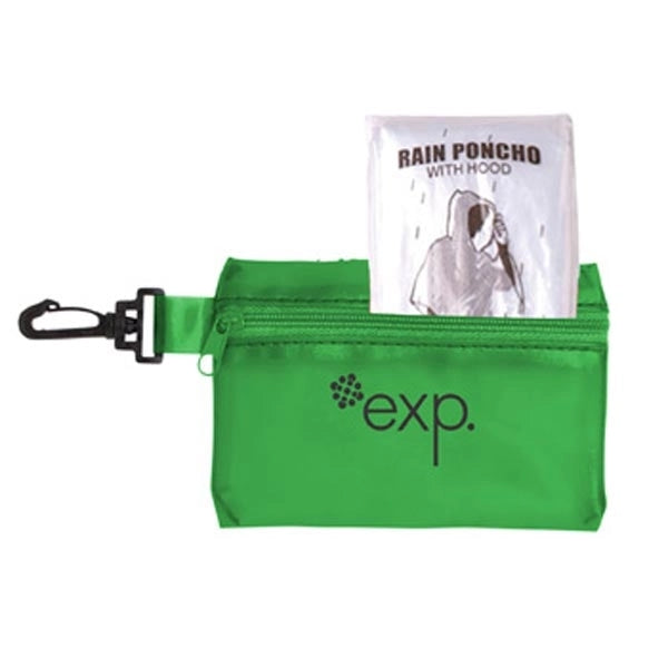 Rain Poncho In Zipper Tote