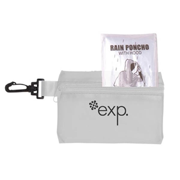 Rain Poncho In Zipper Tote