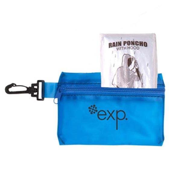 Rain Poncho In Zipper Tote