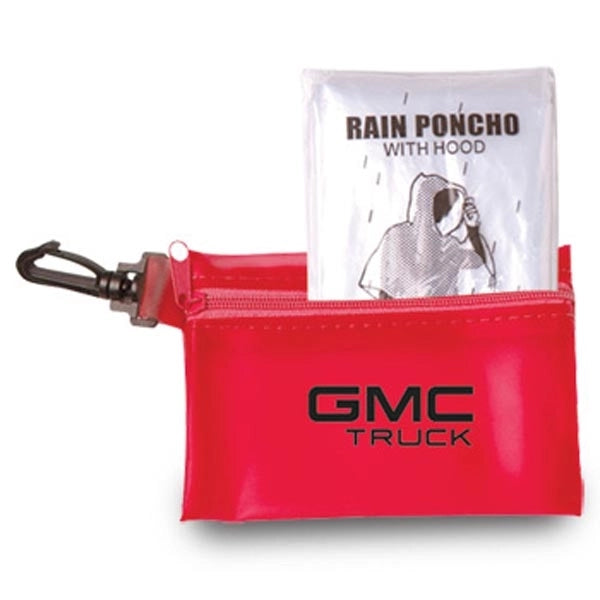 Rain Poncho In Zipper Tote