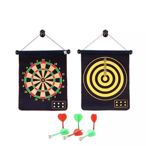 Double Sided Magnetic Dartboard With Darts