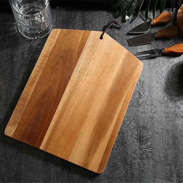 Acacia Wood Tray With 3-Knives Set