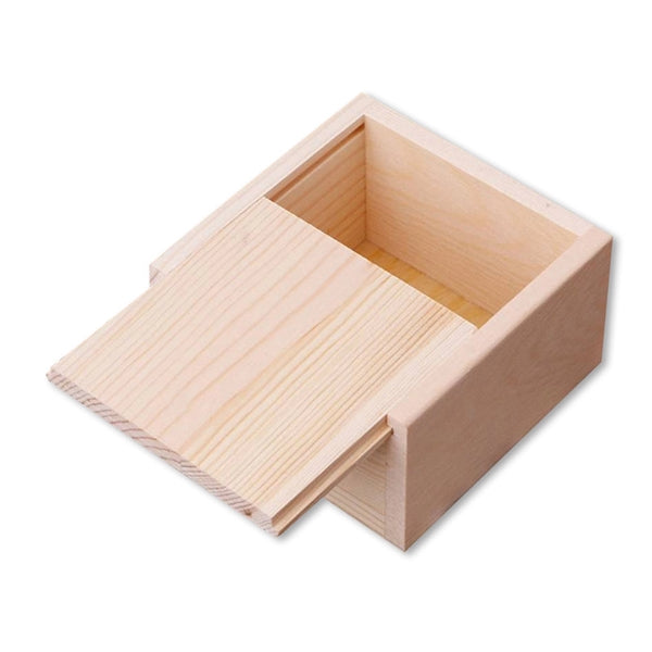 Wooden Storage Box with Slide Top