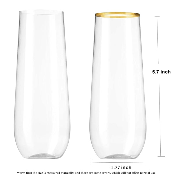 Stemless Plastic Champagne Flute