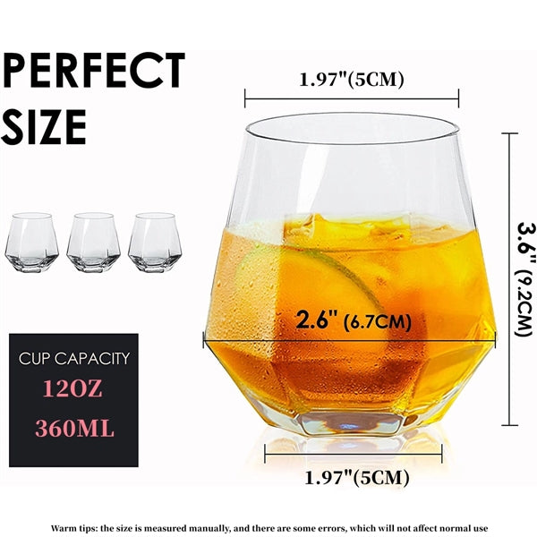 12Oz Fashioned Shape Whiskey Glass
