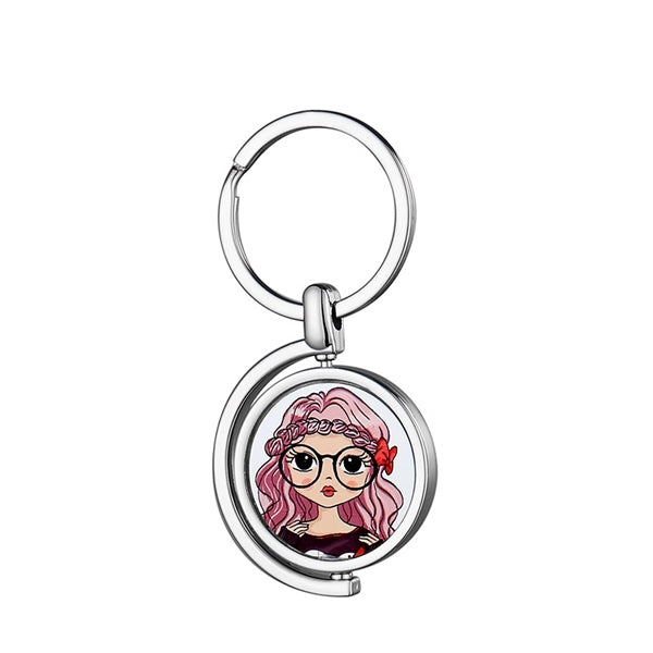 Spin Keychain with keyring