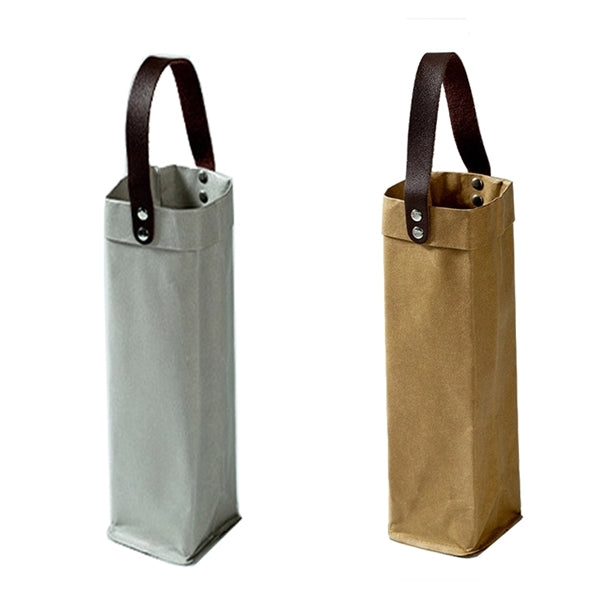 1 Bottle Washable Kraft Paper Wine Tote Bag