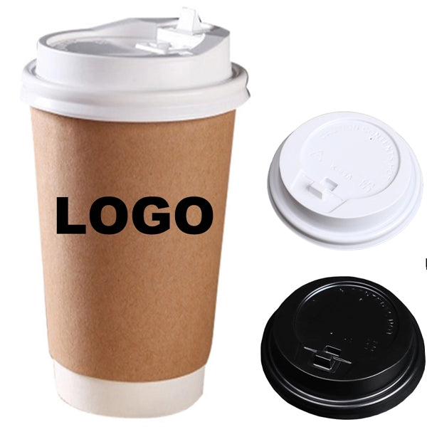 12 Oz. Double Wall Disposable Coffee Cups with Lids