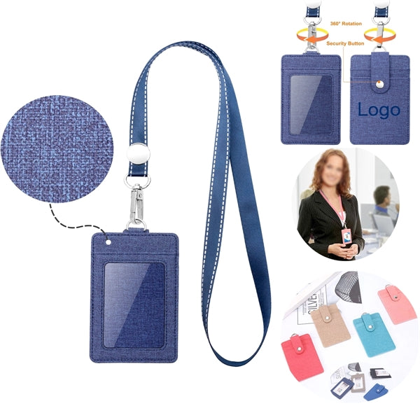 Work Badge Card Cover With Retractable Lanyard