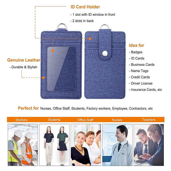 Work Badge Card Cover With Retractable Lanyard