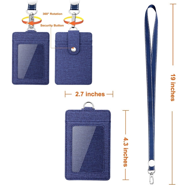 Work Badge Card Cover With Retractable Lanyard