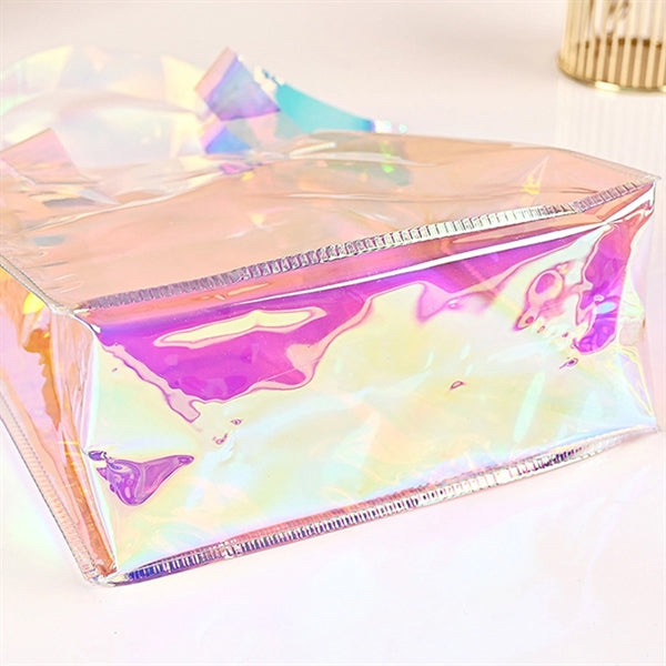 Laser Iridescent Pvc Clear Tote Bag 14"X4"X12"
