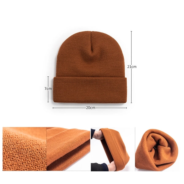 Embroidered Acrylic Knitted Hat Cuff Beanie