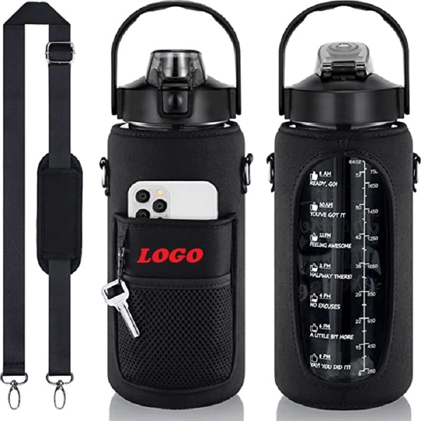 Half Gallon Water Bottle with Sleeve & Strap