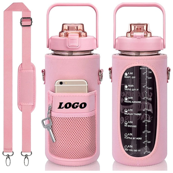 Half Gallon Water Bottle with Sleeve & Strap