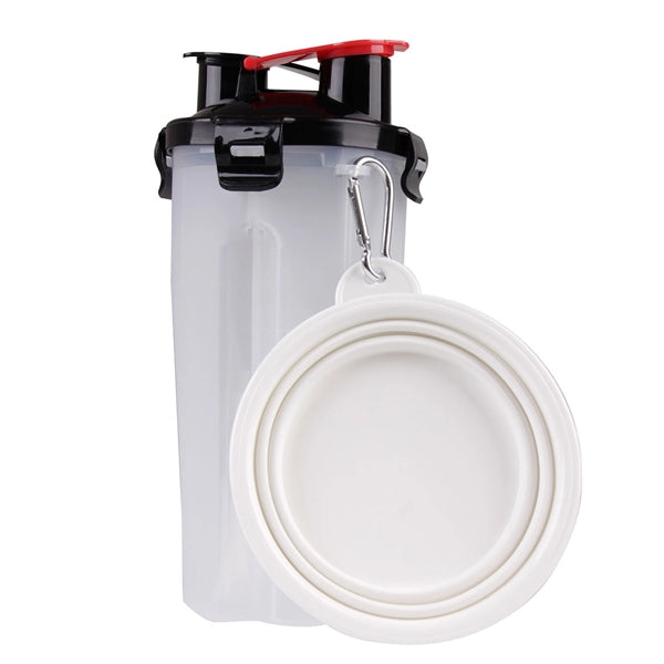 Dog Travel Water Bottle with Collapsible Bowls