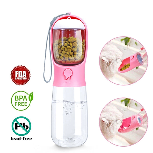19 Oz Dog Travel Water Bottle/Food Container