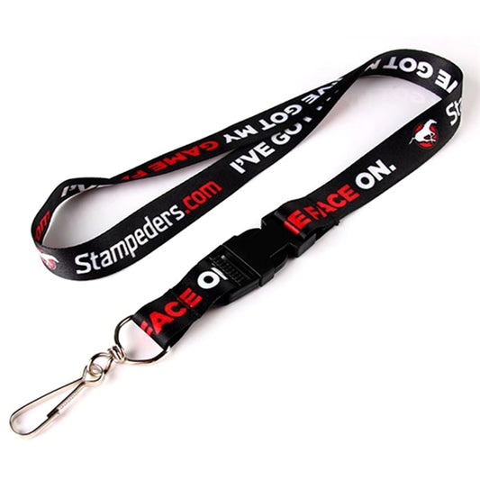 1/2" Sublimated Lanyard w/ Buckle Release Badge Holder
