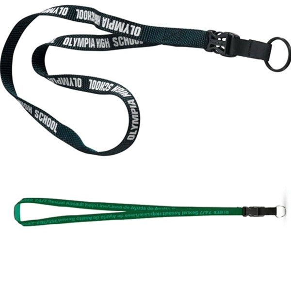 5/8" Detachable Woven Lanyards w/ Buckle Release