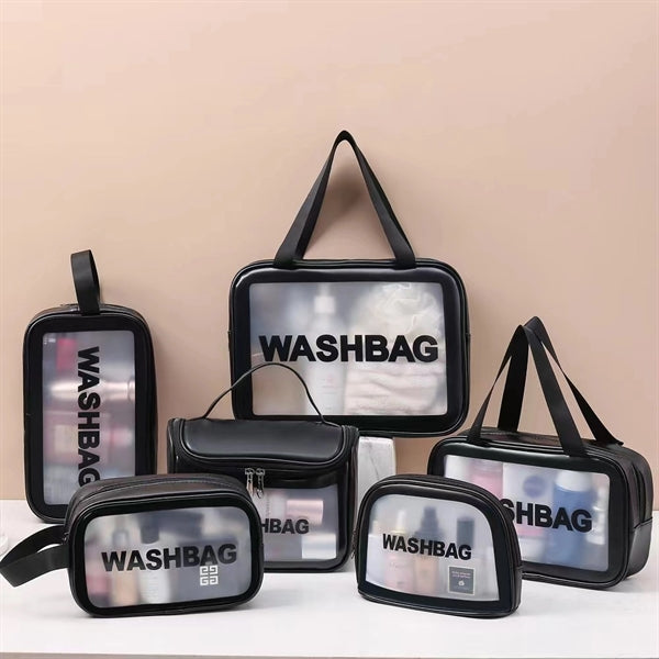 Transparent PU bag With Hand Strap Toiletry Travel Organizer