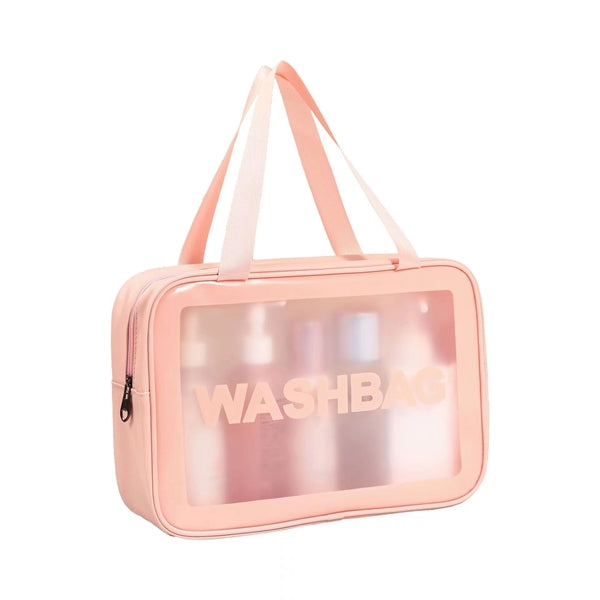 Transparent PU bag With Hand Strap Toiletry Travel Organizer