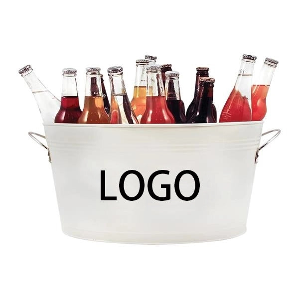 Oval Metal Beverage Tub Ice Bucket 6.3 Gallon
