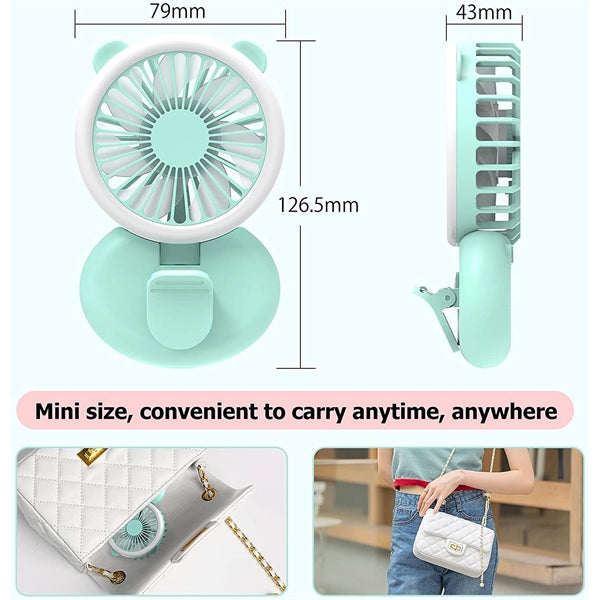 Handheld Mini Fan with Selfie Ring Light