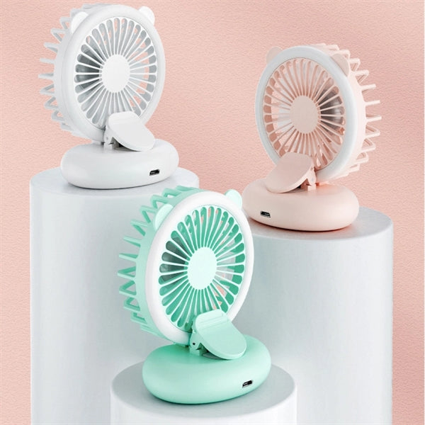 Handheld Mini Fan with Selfie Ring Light