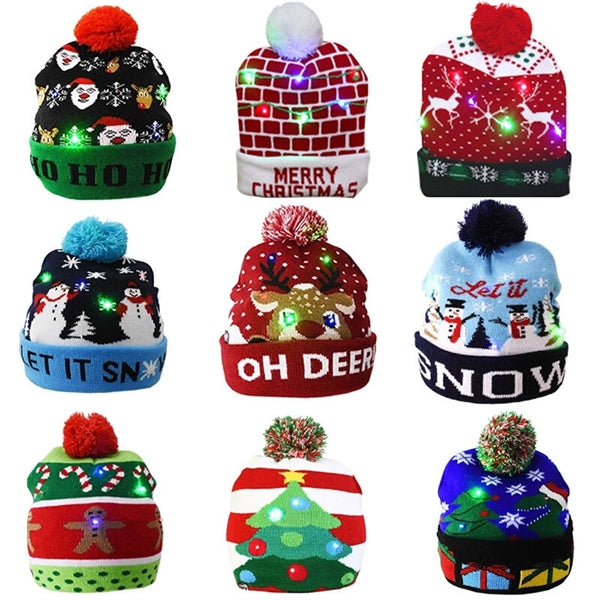 LED Knitted Christmas Hat Beanie