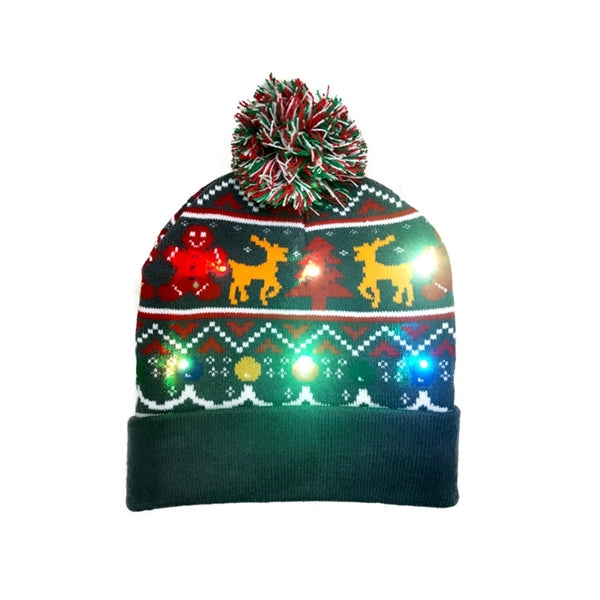 LED Knitted Christmas Hat Beanie