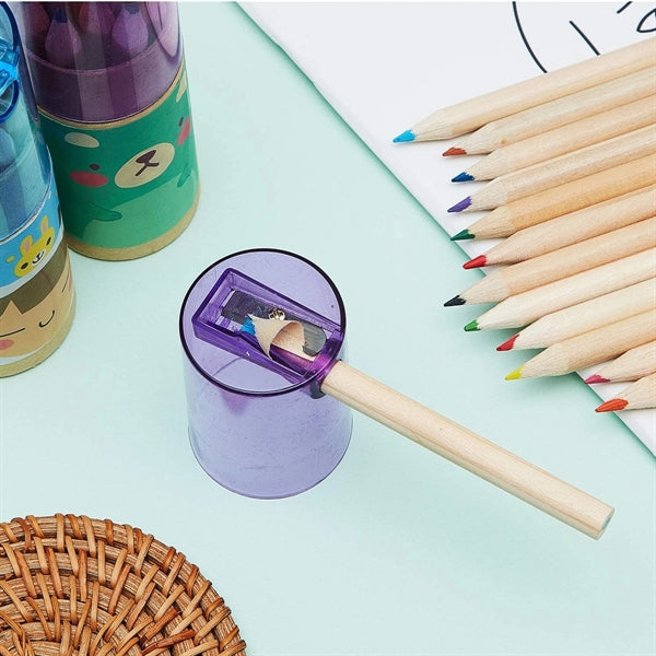Cartoon Colored Pencil Set With Sharpener