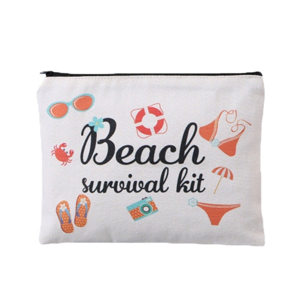 Multifunctional Canvas Zipper Cosmetic Bag