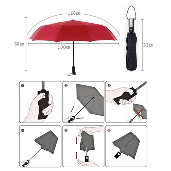 46" Arc Auto-open Telescopic Folding Umbrella