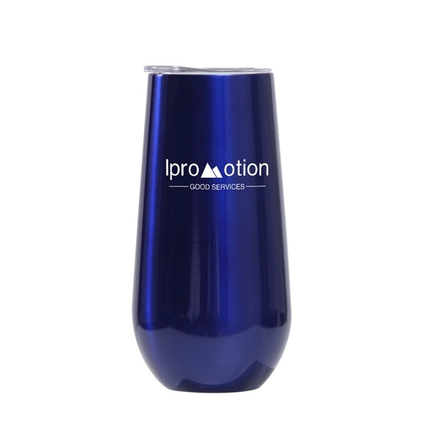 6oz Tumbler with clear sip lid Thermo Flute Stainless Steel